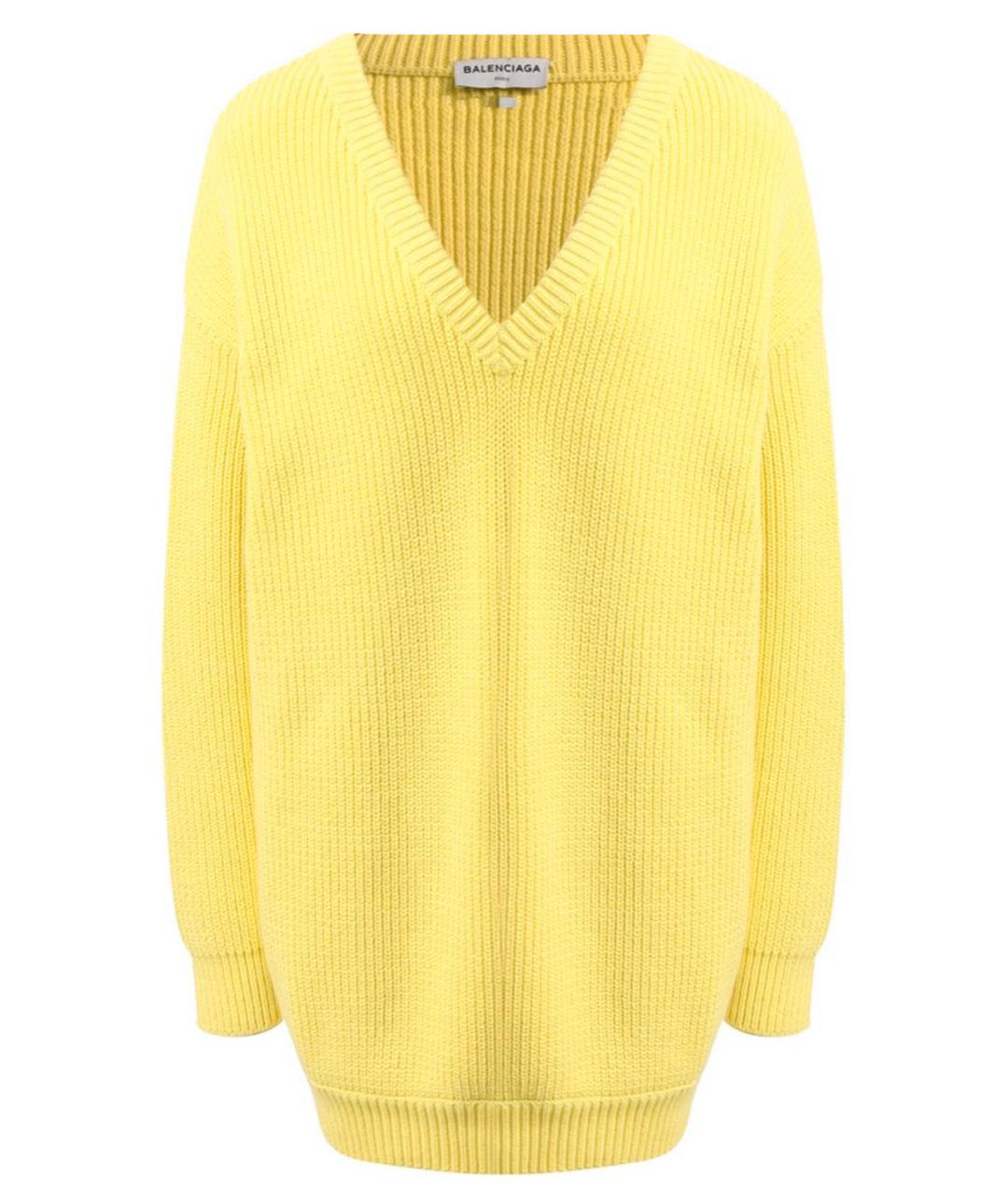BALENCIAGA Желтый хлопковый джемпер / свитер, фото 1