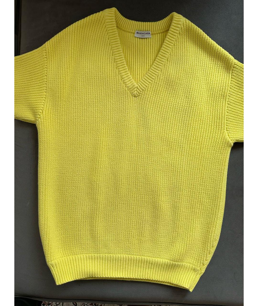 BALENCIAGA Желтый хлопковый джемпер / свитер, фото 8