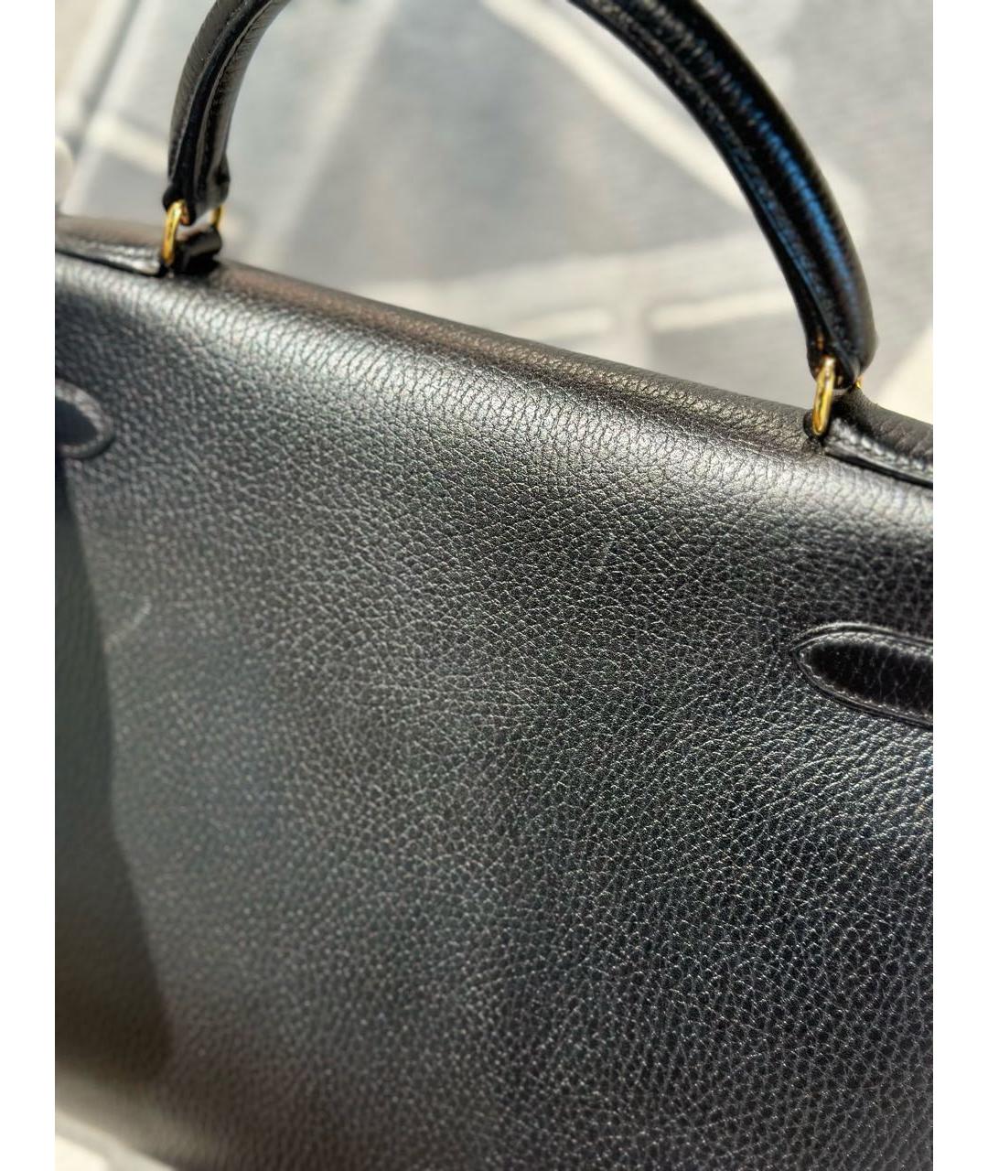 HERMES PRE-OWNED Черная кожаная сумка с короткими ручками, фото 6