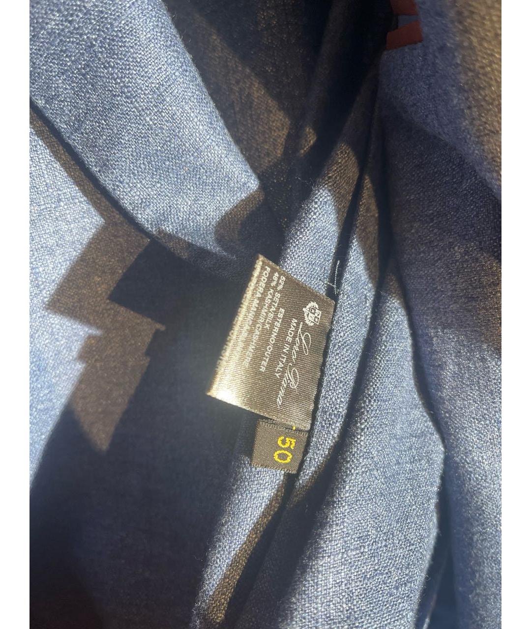 LORO PIANA Темно-синий шелковый пиджак, фото 3