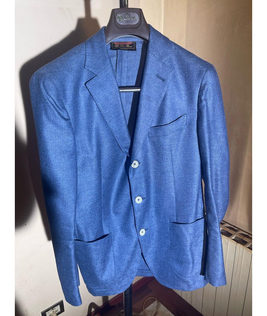 LORO PIANA Темно-синий шелковый пиджак, фото 5