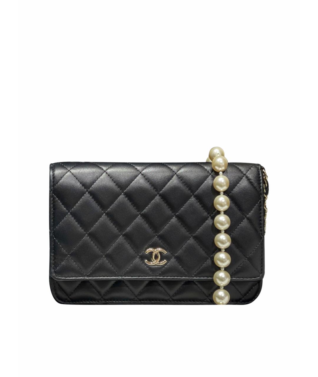 CHANEL PRE-OWNED Черная кожаная сумка через плечо, фото 1