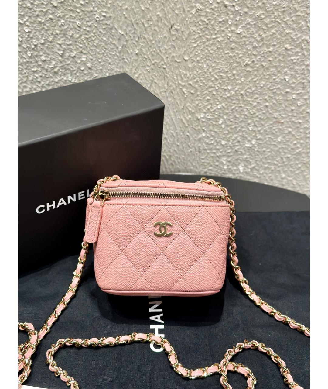 CHANEL PRE-OWNED Розовая кожаная сумка через плечо, фото 10