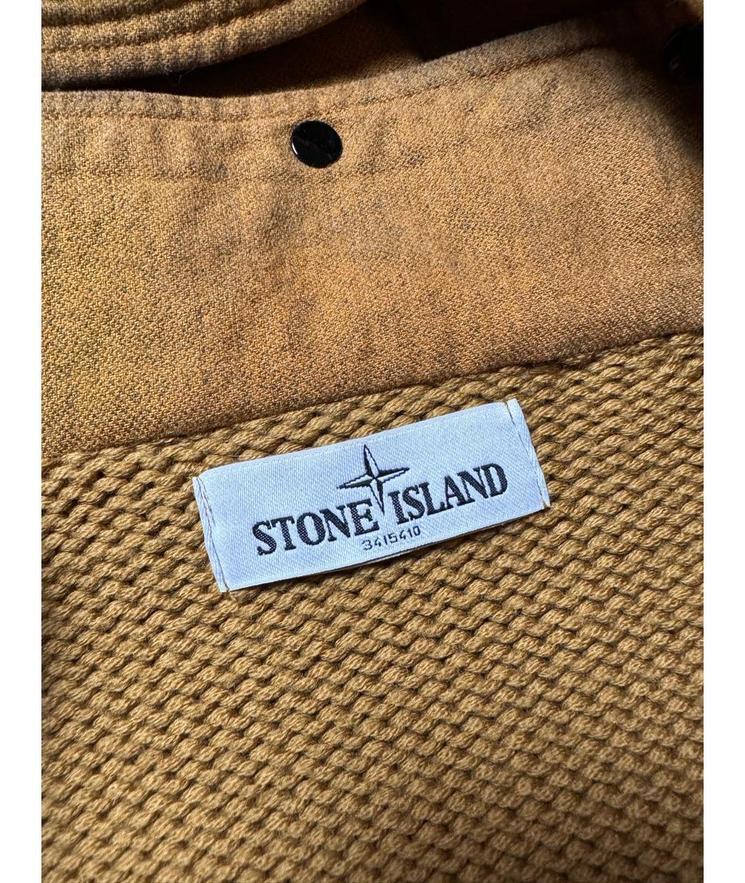 STONE ISLAND Горчичный шерстяной джемпер / свитер, фото 6