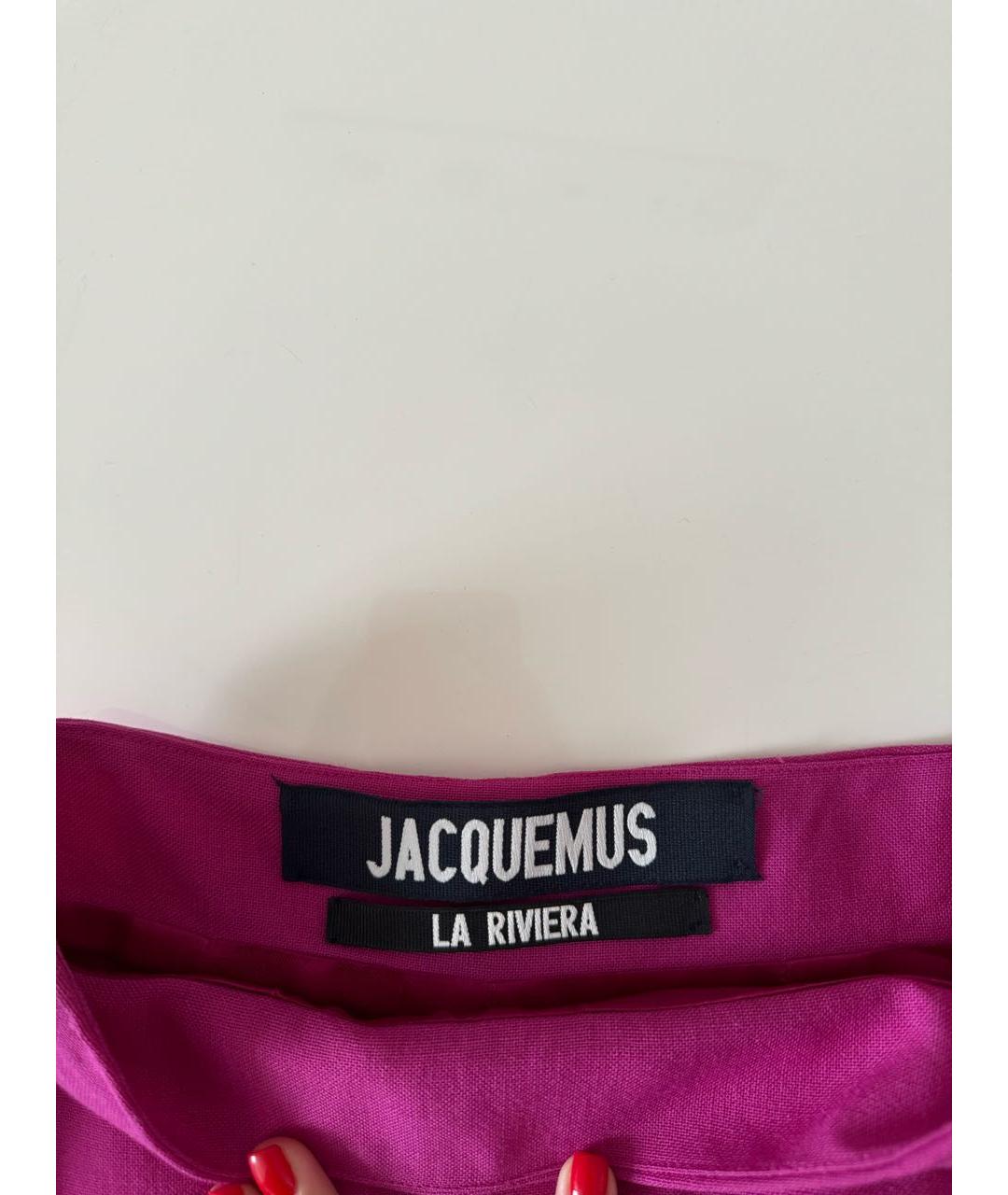 JACQUEMUS Розовая шерстяная юбка мини, фото 3