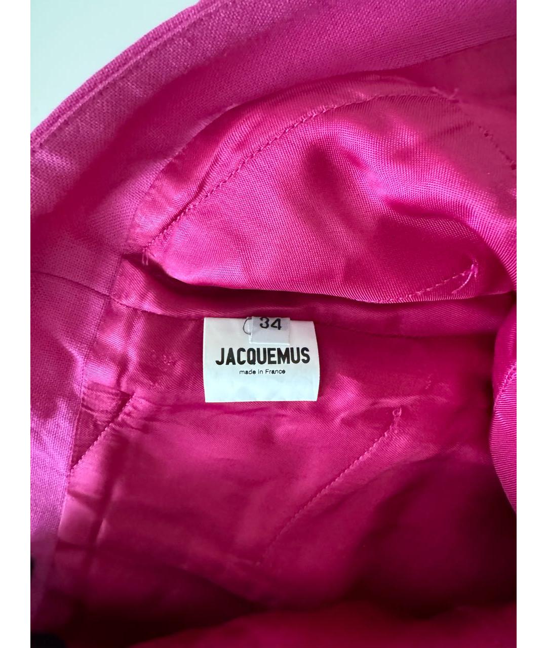 JACQUEMUS Розовая шерстяная юбка мини, фото 4