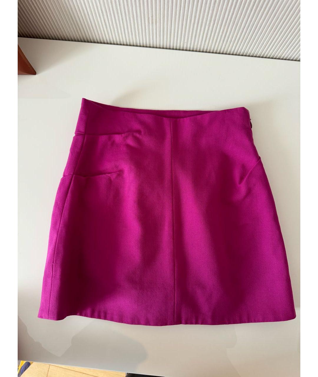 JACQUEMUS Розовая шерстяная юбка мини, фото 2