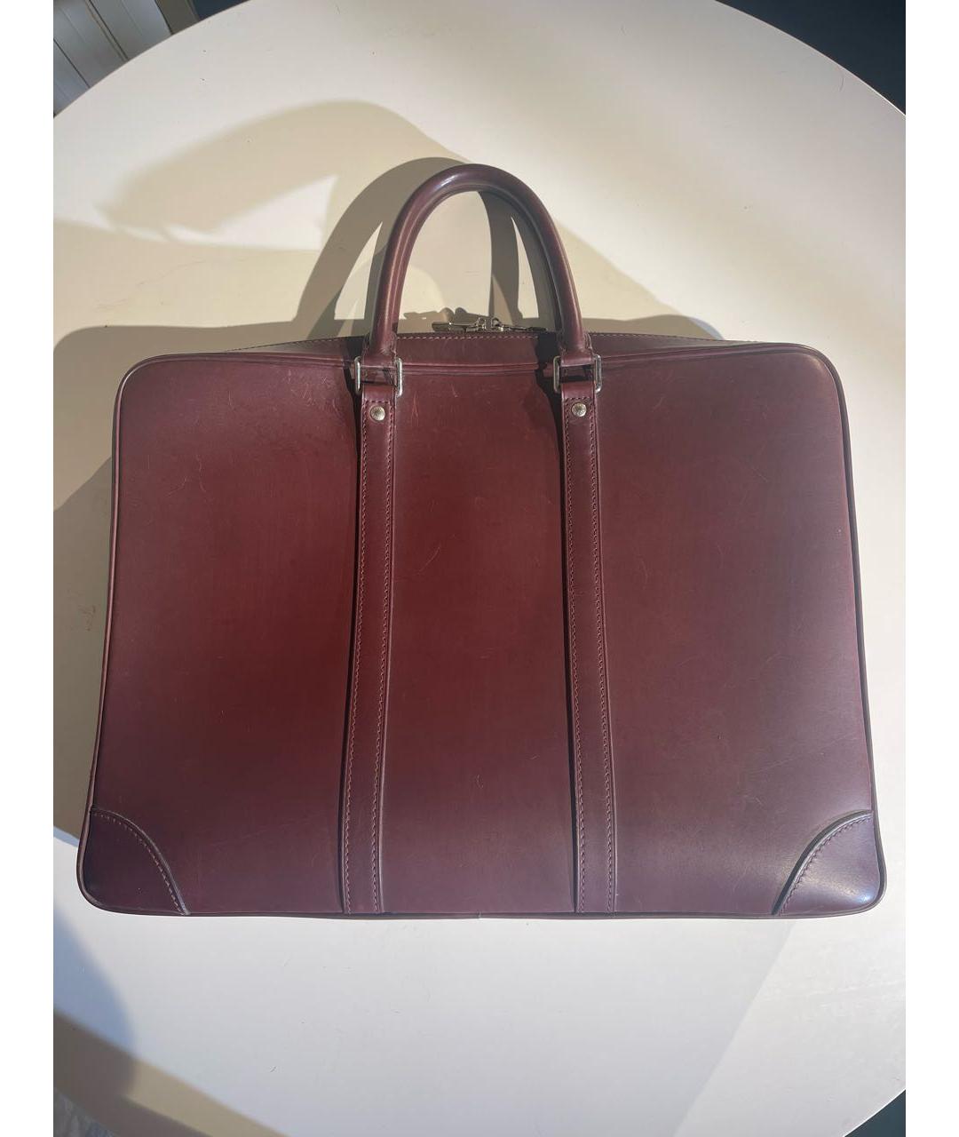 LOUIS VUITTON PRE-OWNED Бордовый кожаный портфель, фото 3