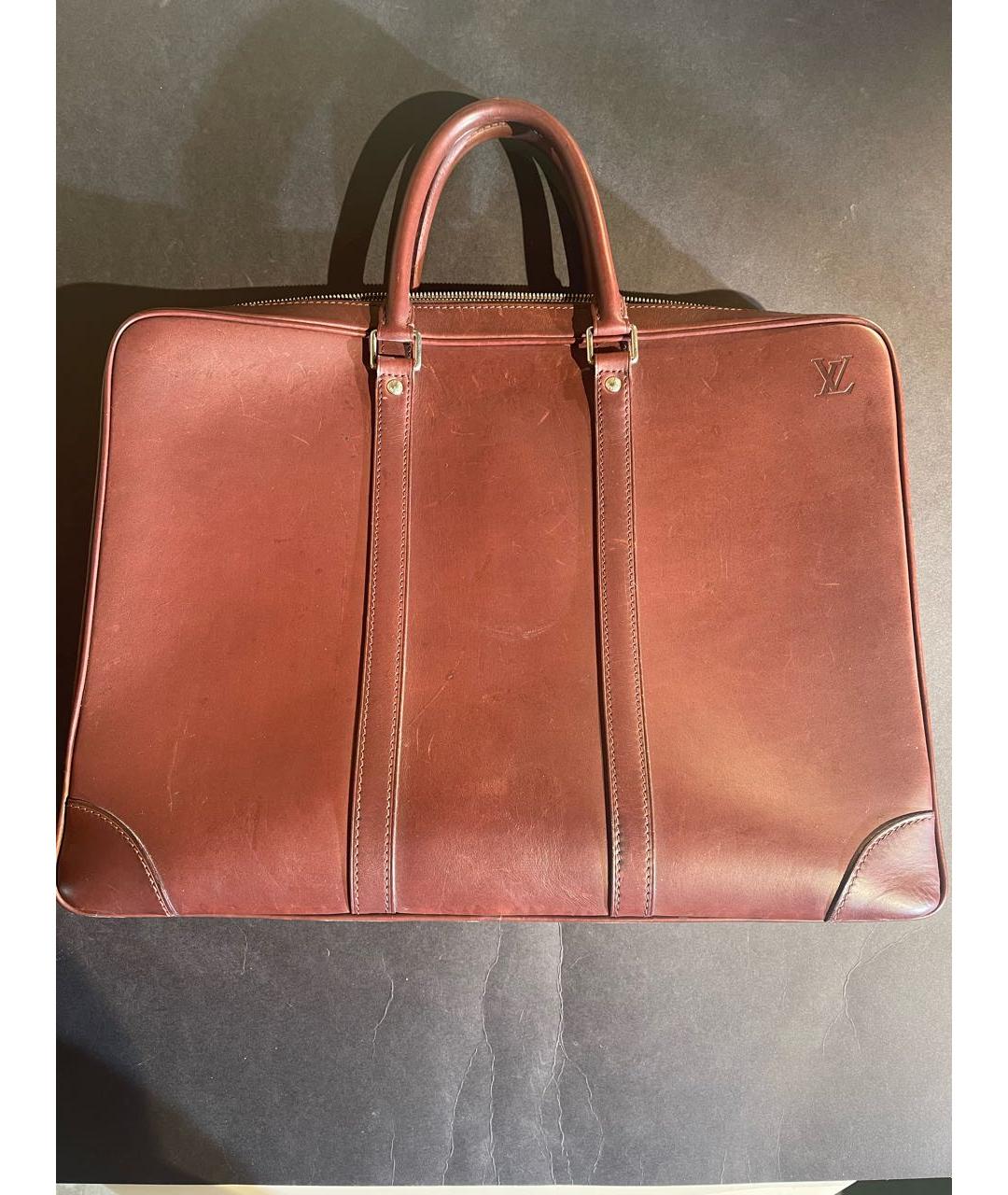 LOUIS VUITTON PRE-OWNED Бордовый кожаный портфель, фото 5