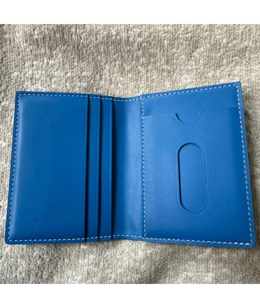 GOYARD Синий кожаный кошелек, фото 3