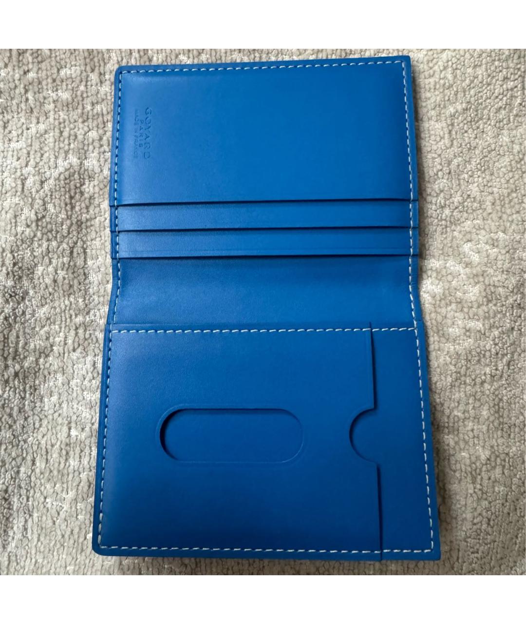 GOYARD Синий кожаный кошелек, фото 4