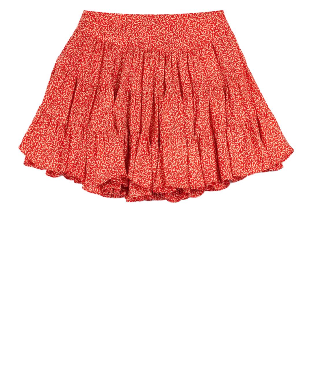 BALENCIAGA Красная шелковая юбка мини, фото 1