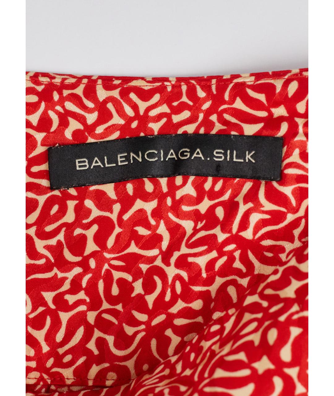 BALENCIAGA Красная шелковая юбка мини, фото 3