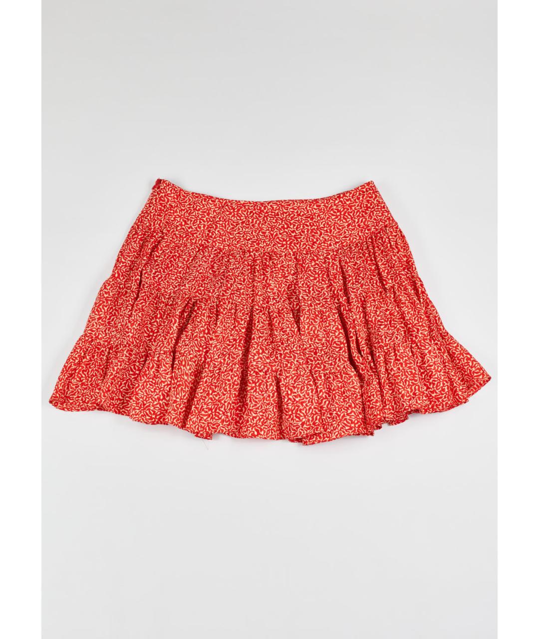 BALENCIAGA Красная шелковая юбка мини, фото 2