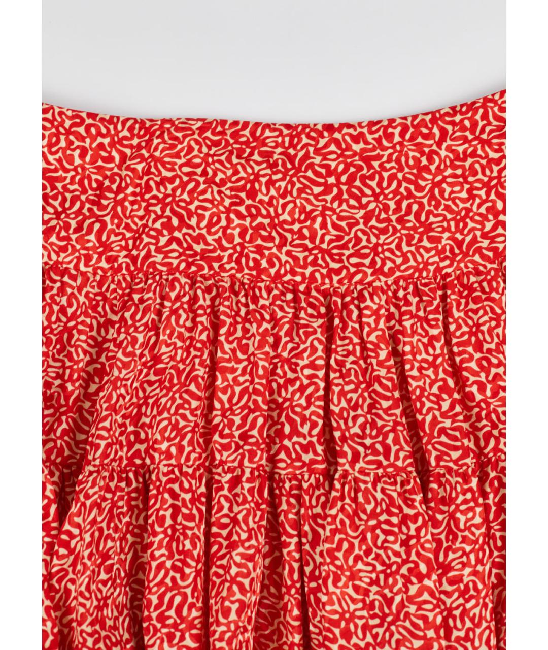 BALENCIAGA Красная шелковая юбка мини, фото 4