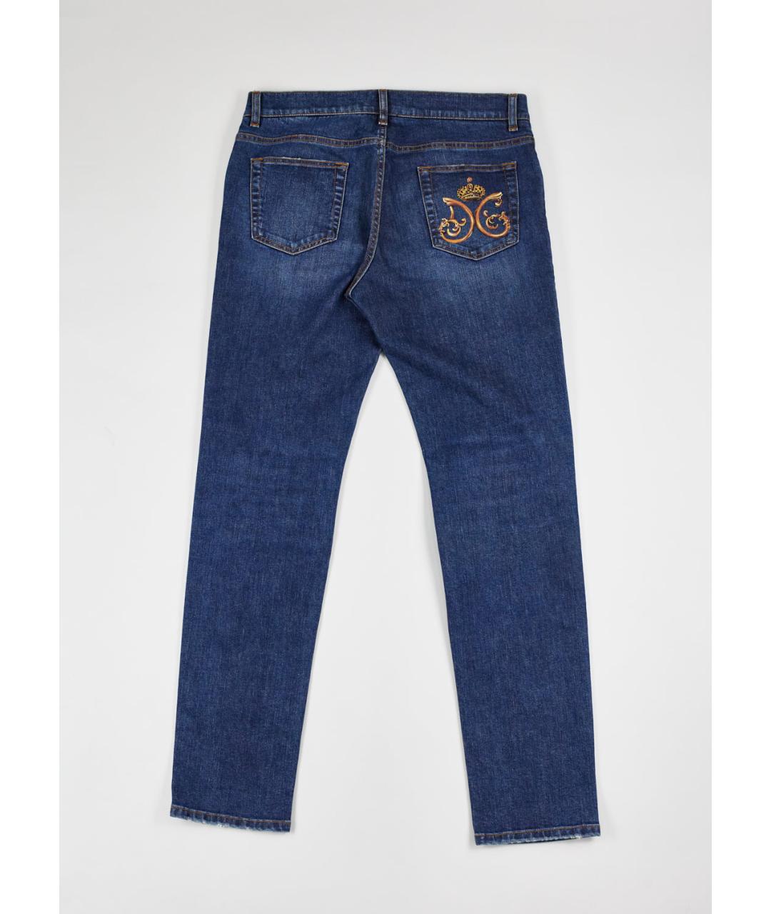 DOLCE&GABBANA Синие хлопко-эластановые джинсы скинни, фото 2