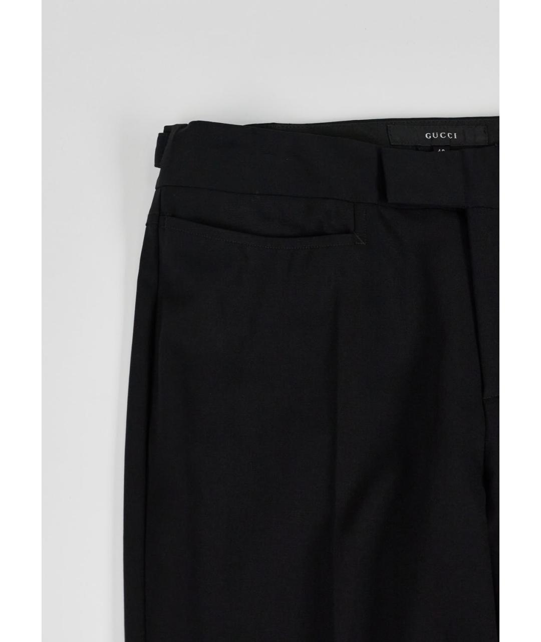 GUCCI Черные шерстяные брюки узкие, фото 4