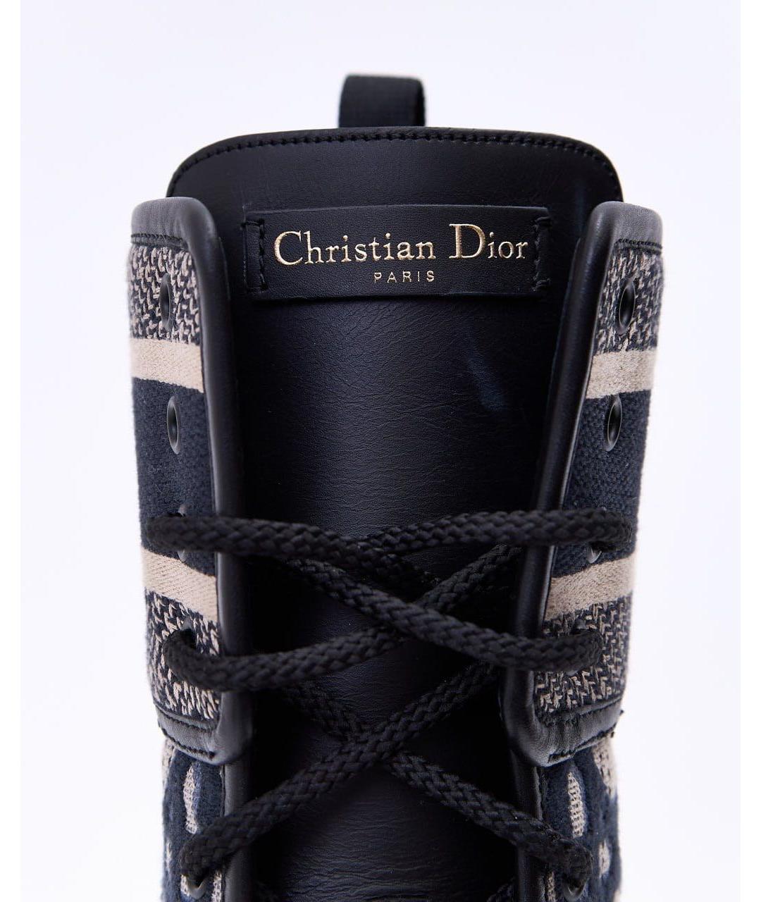 CHRISTIAN DIOR PRE-OWNED Темно-синие кожаные ботинки, фото 4