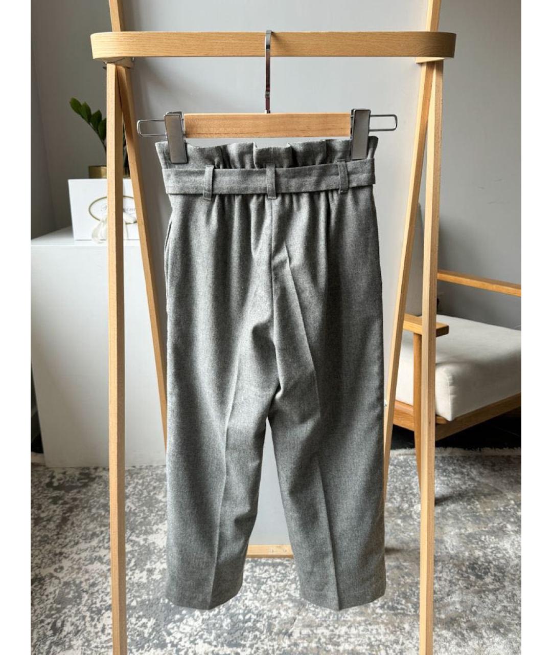 BONPOINT Серые шерстяные брюки и шорты, фото 2