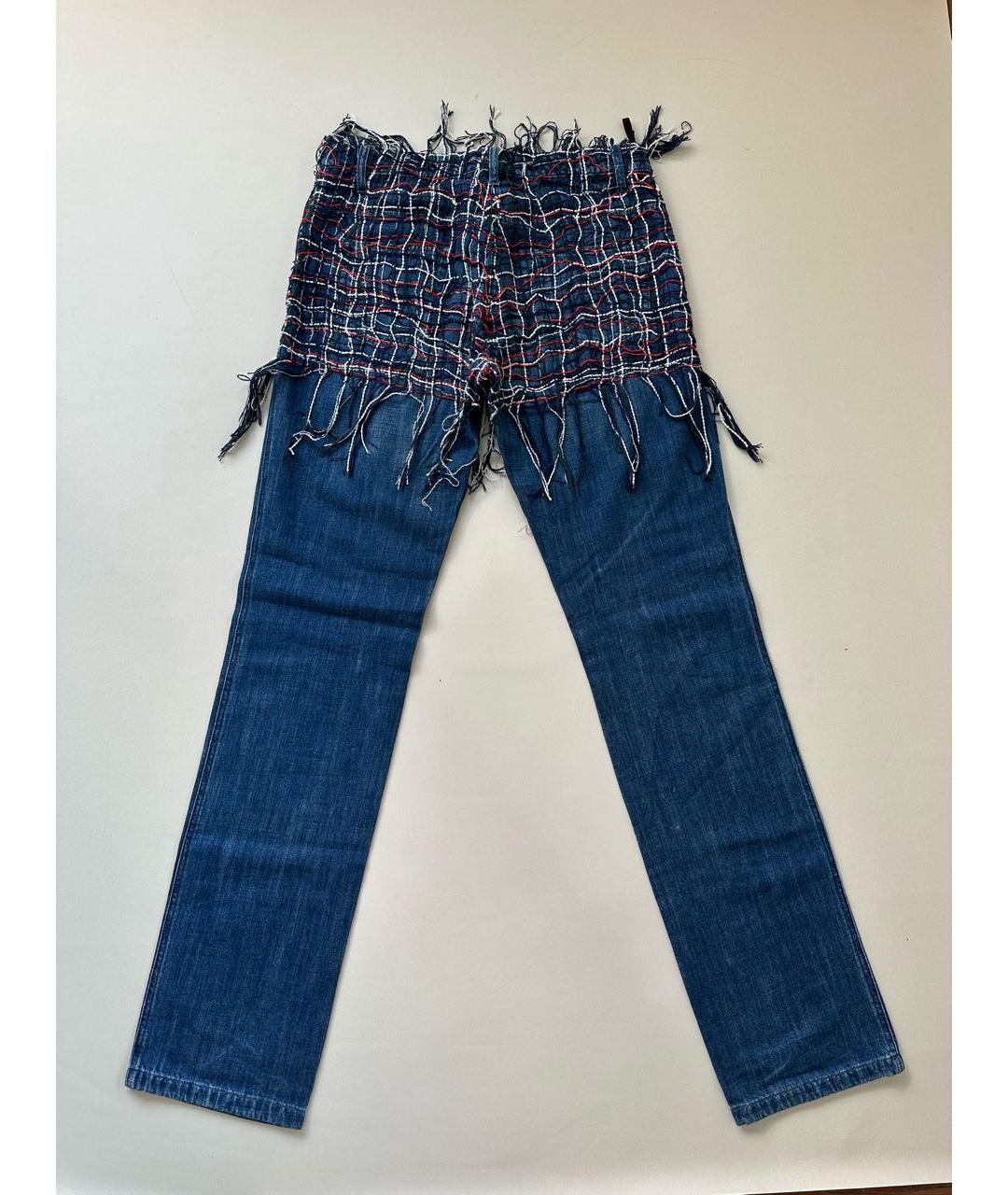 CHANEL PRE-OWNED Синие хлопковые прямые джинсы, фото 2