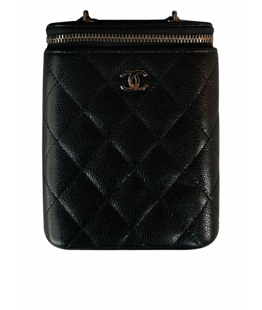 CHANEL PRE-OWNED Черная кожаная сумка через плечо, фото 1