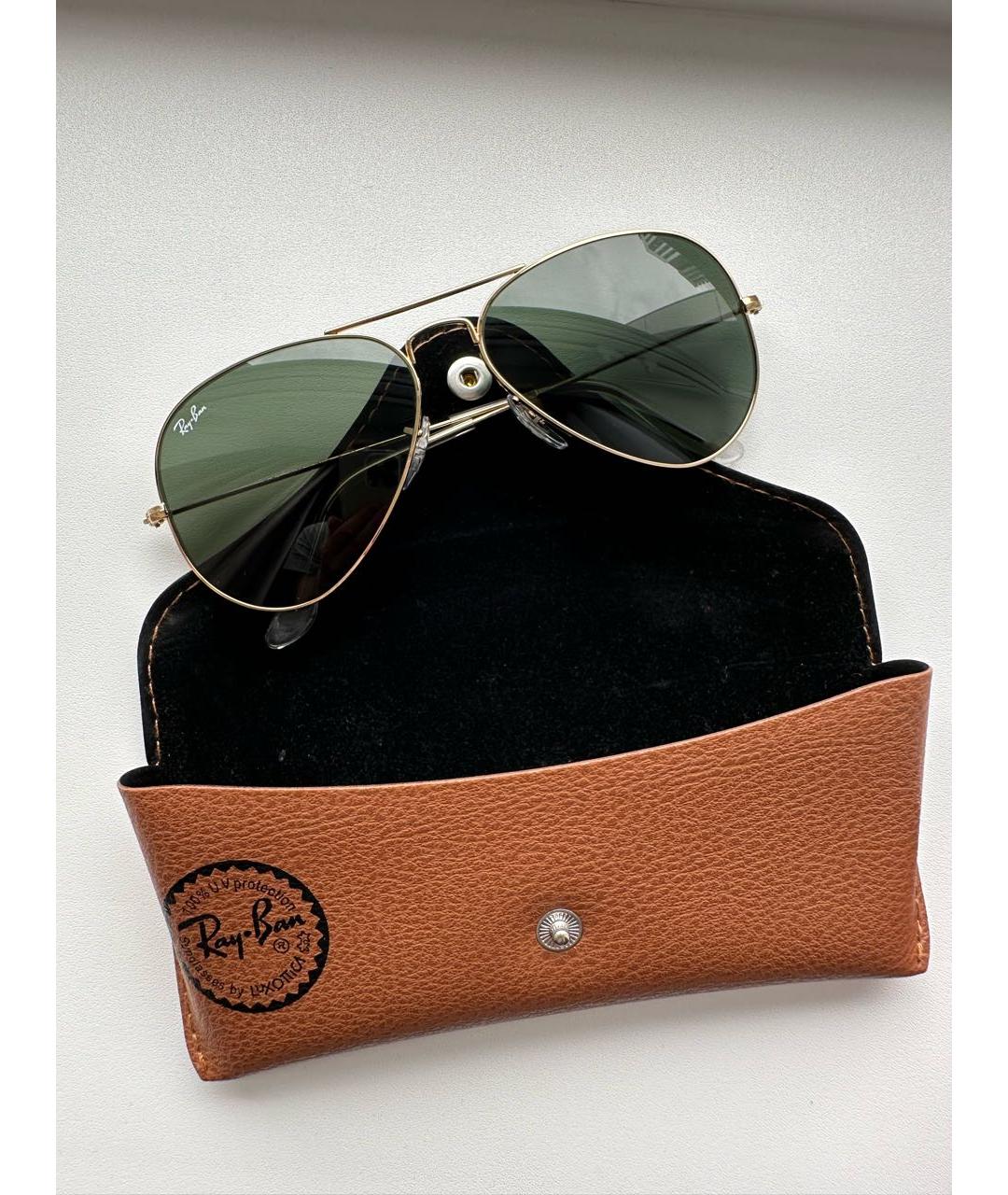 RAY BAN Зеленые металлические солнцезащитные очки, фото 6