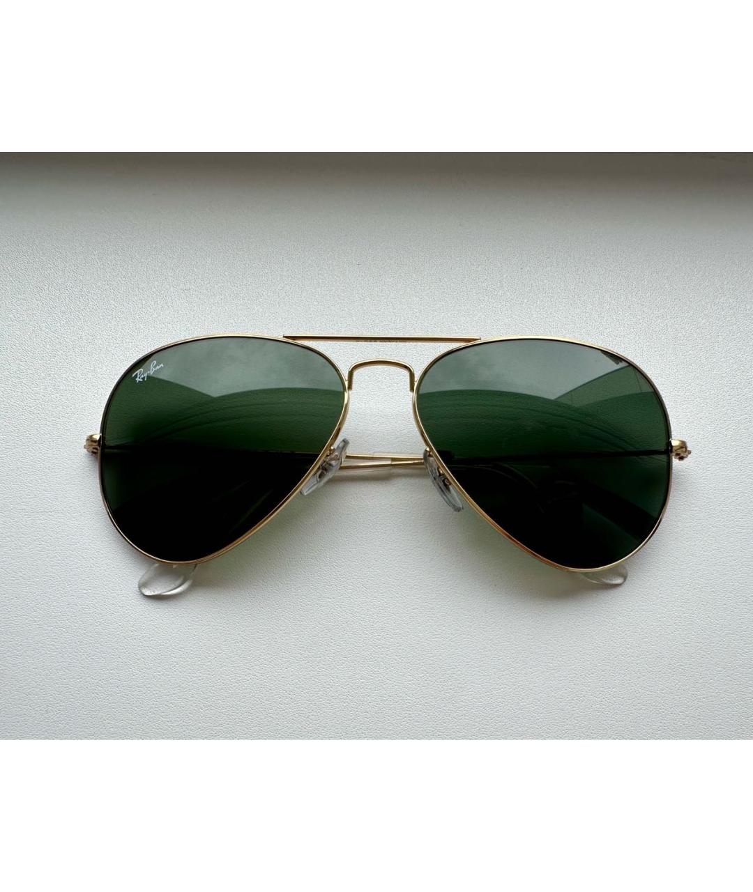 RAY BAN Зеленые металлические солнцезащитные очки, фото 9