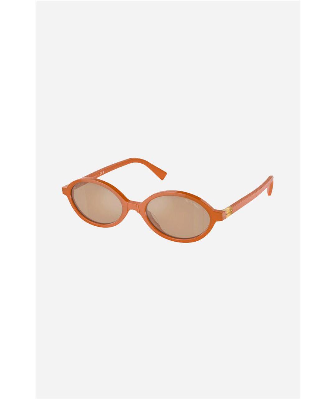 MIU MIU Оранжевое пластиковые солнцезащитные очки, фото 2