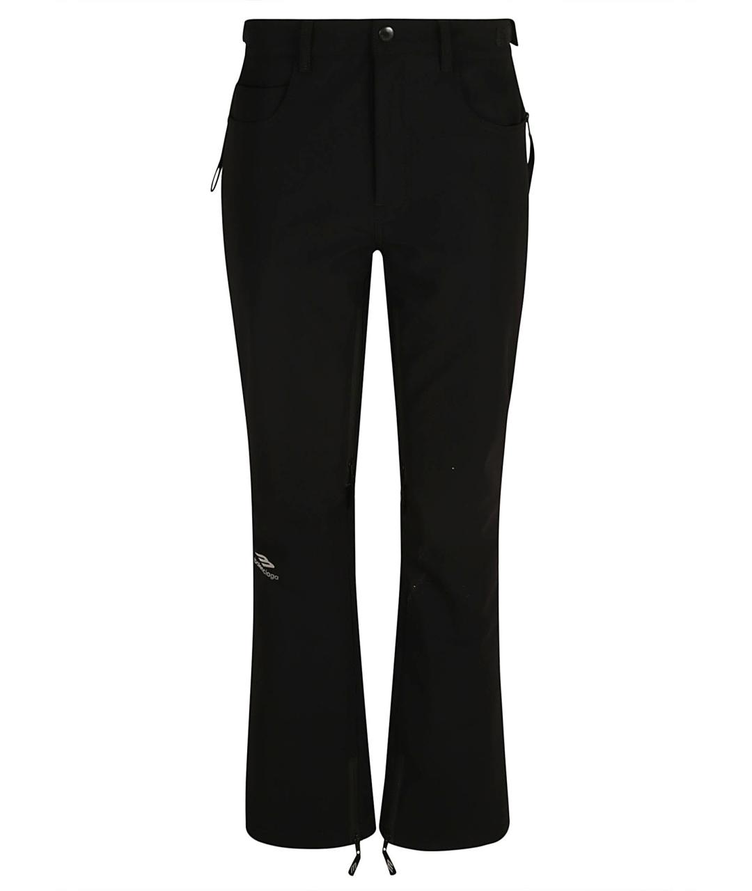 BALENCIAGA Черные полиамидовые прямые брюки, фото 1