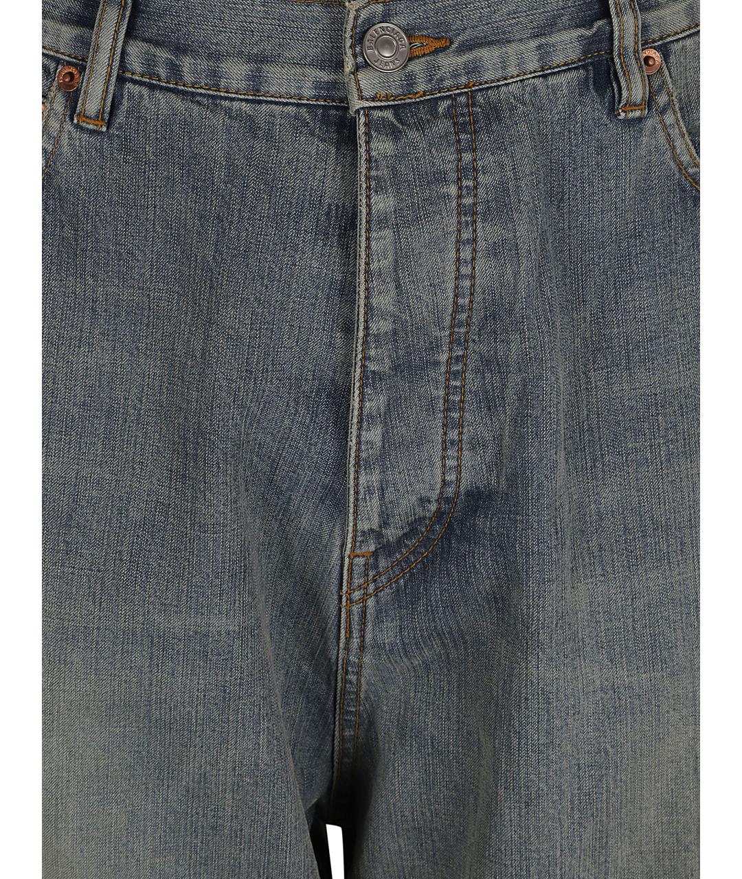 BALENCIAGA Синие хлопковые прямые джинсы, фото 3