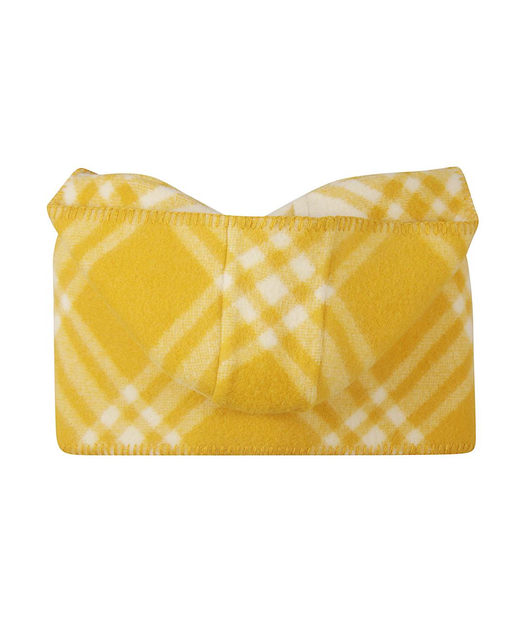 BURBERRY Желтый шерстяной шарф, фото 2