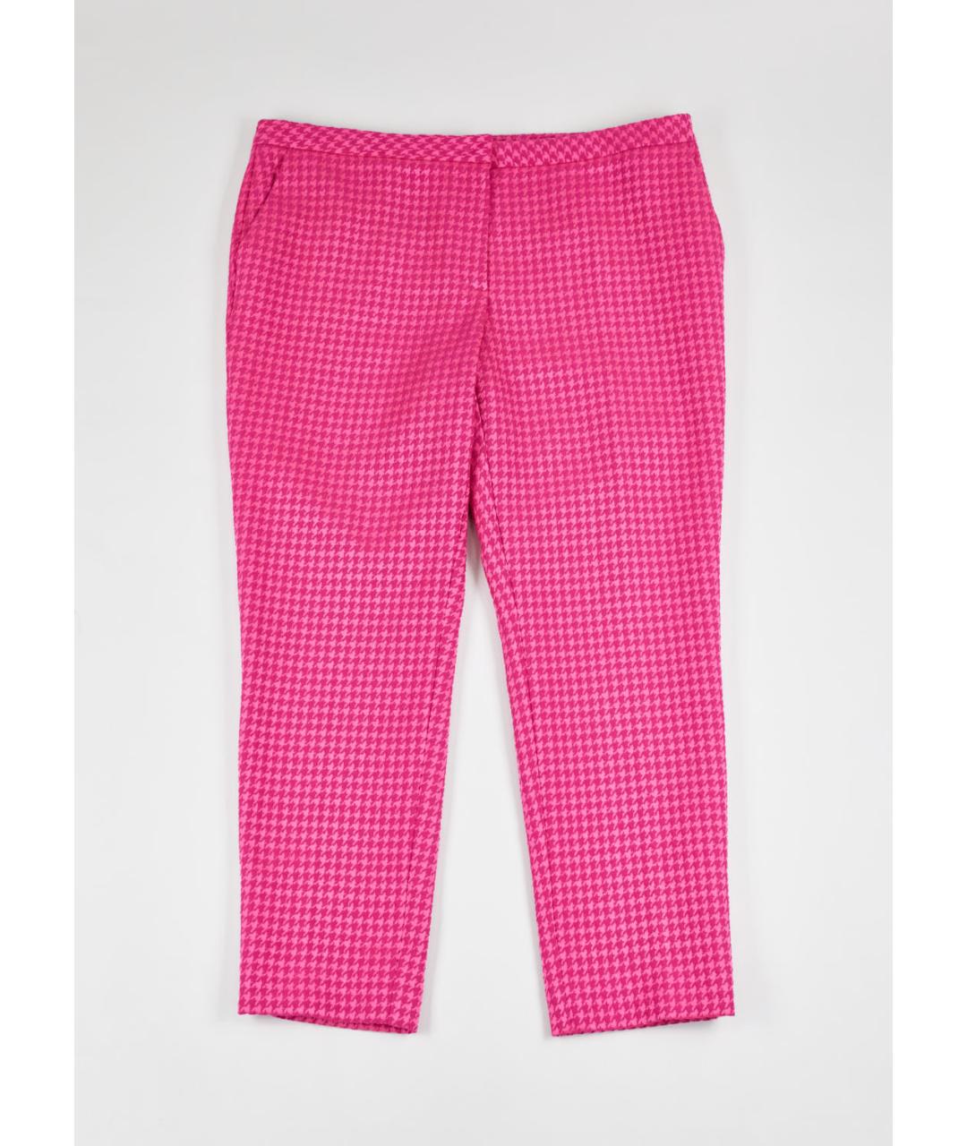ESCADA Розовые хлопко-эластановые прямые брюки, фото 5