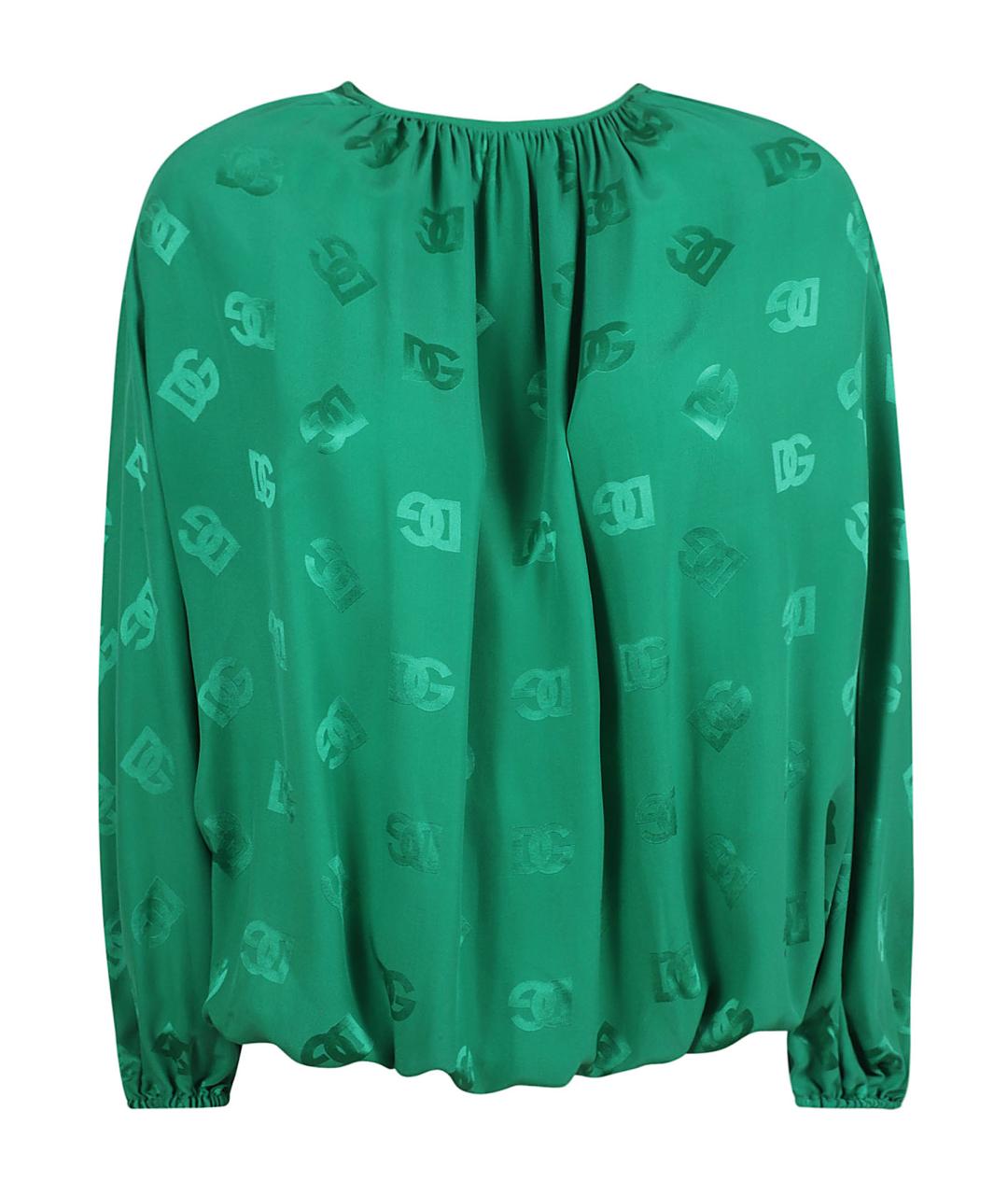 DOLCE&GABBANA Зеленая шелковая блузы, фото 1