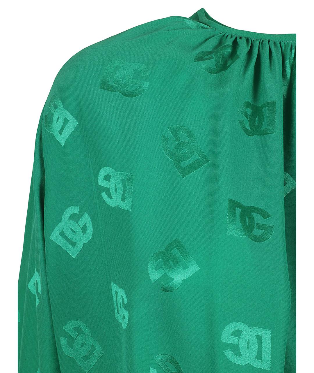 DOLCE&GABBANA Зеленая шелковая блузы, фото 3