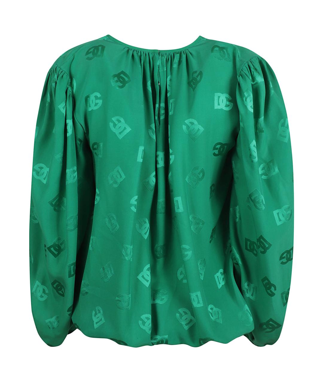 DOLCE&GABBANA Зеленая шелковая блузы, фото 2