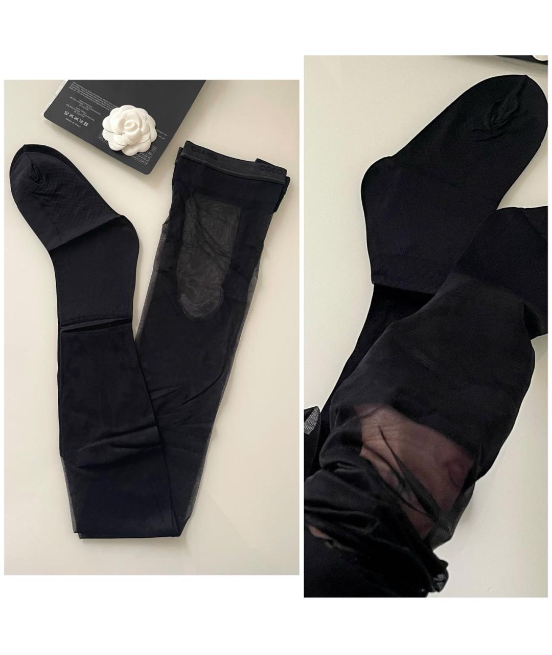 CHANEL PRE-OWNED Черные носки, чулки и колготы, фото 3