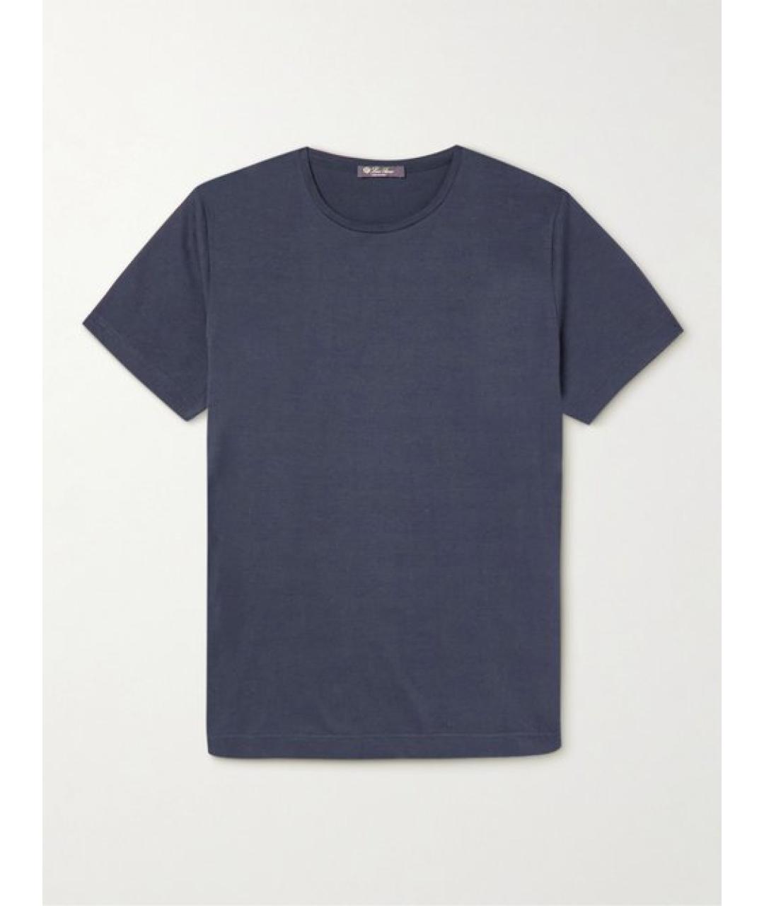 LORO PIANA Темно-синяя футболка, фото 4