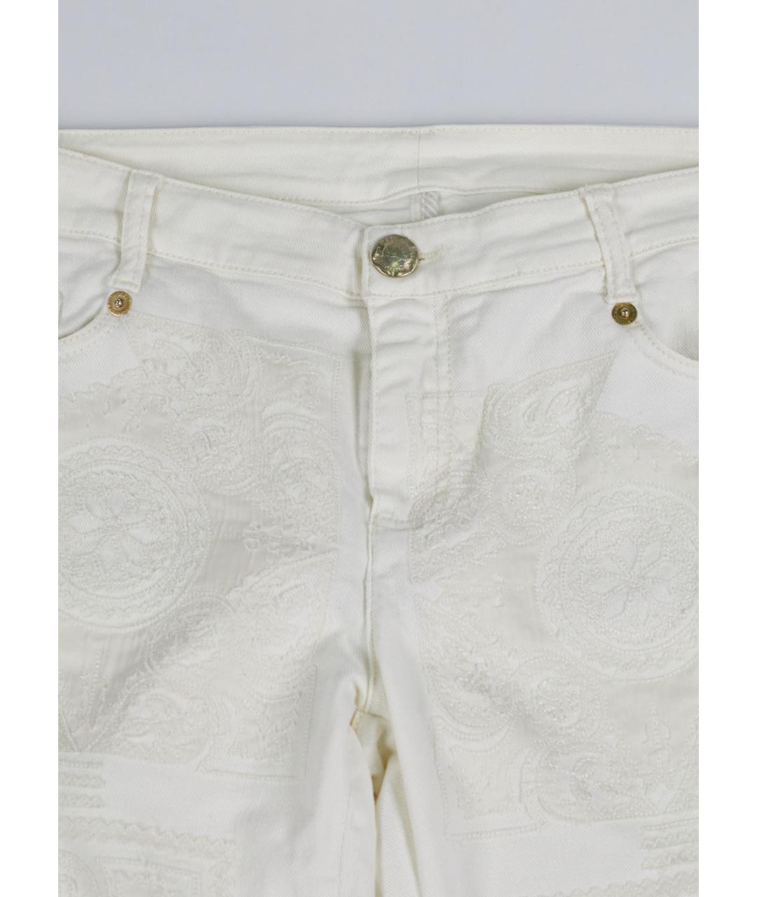 ERMANNO SCERVINO Белые хлопковые джинсы слим, фото 4