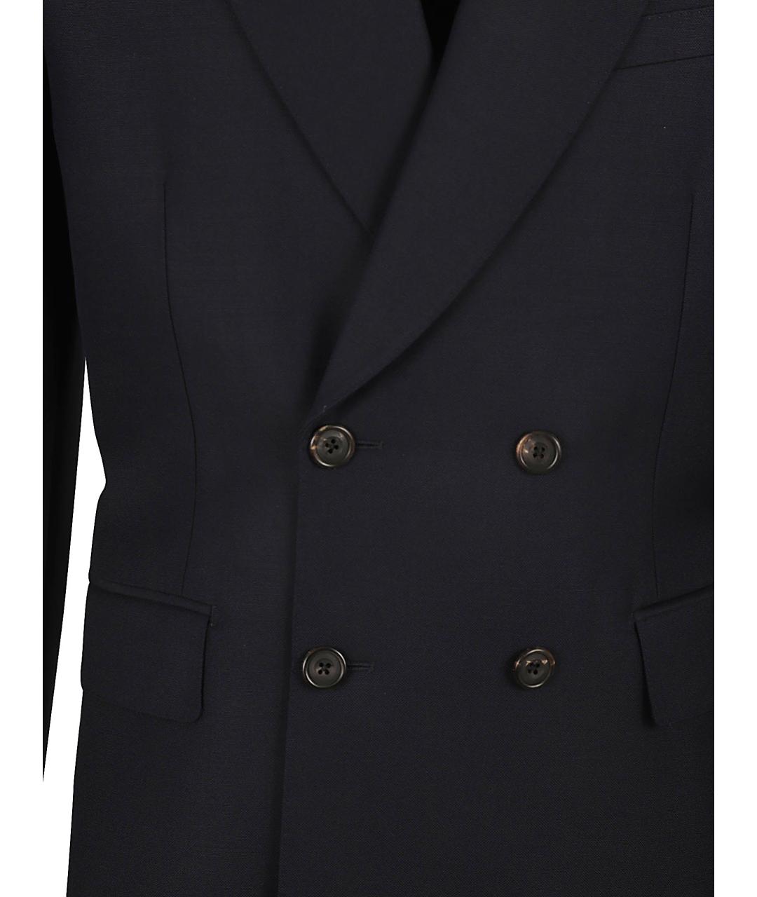 ALEXANDER MCQUEEN Темно-синий шерстяной пиджак, фото 3