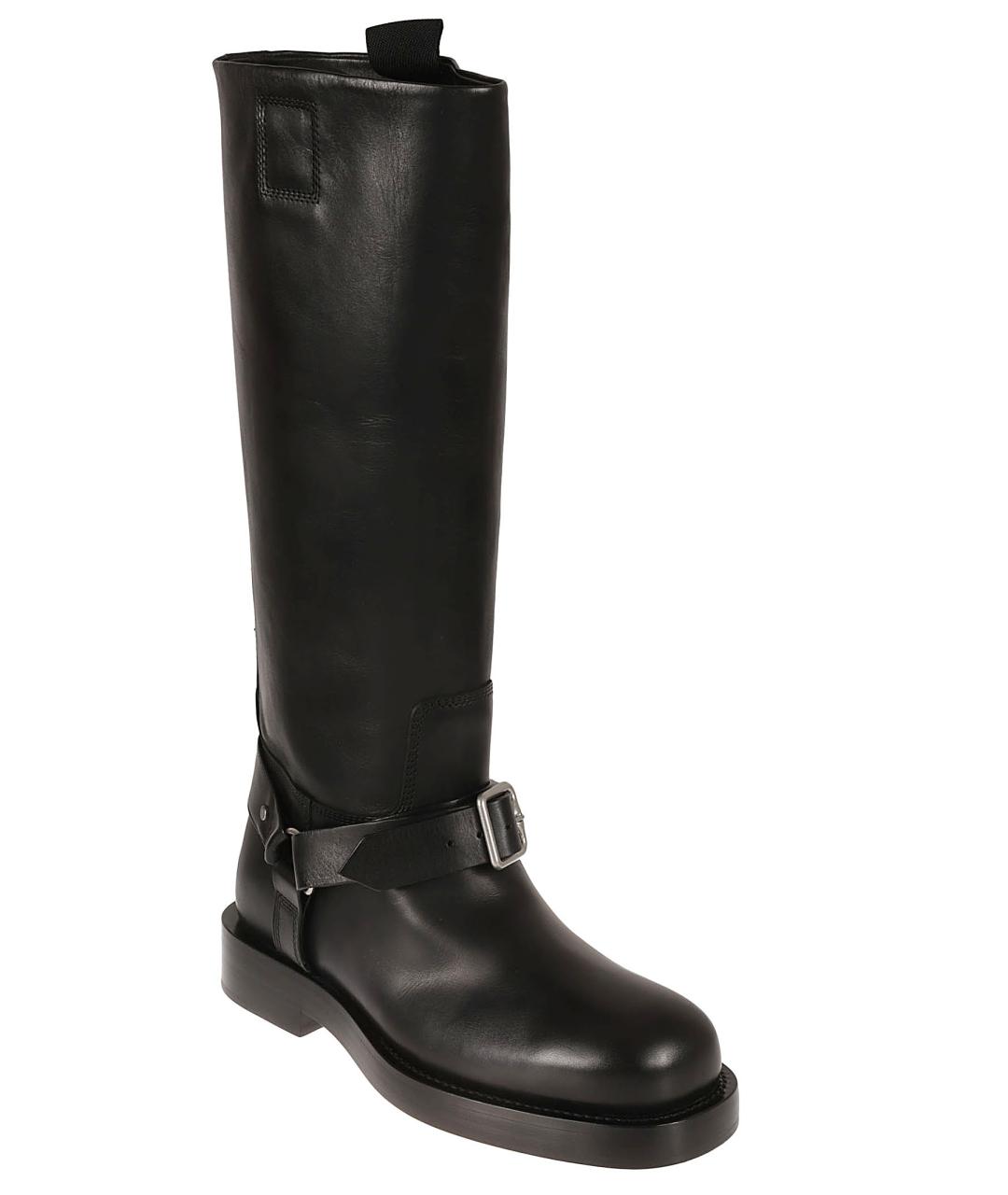 BURBERRY Черные кожаные высокие ботинки, фото 2