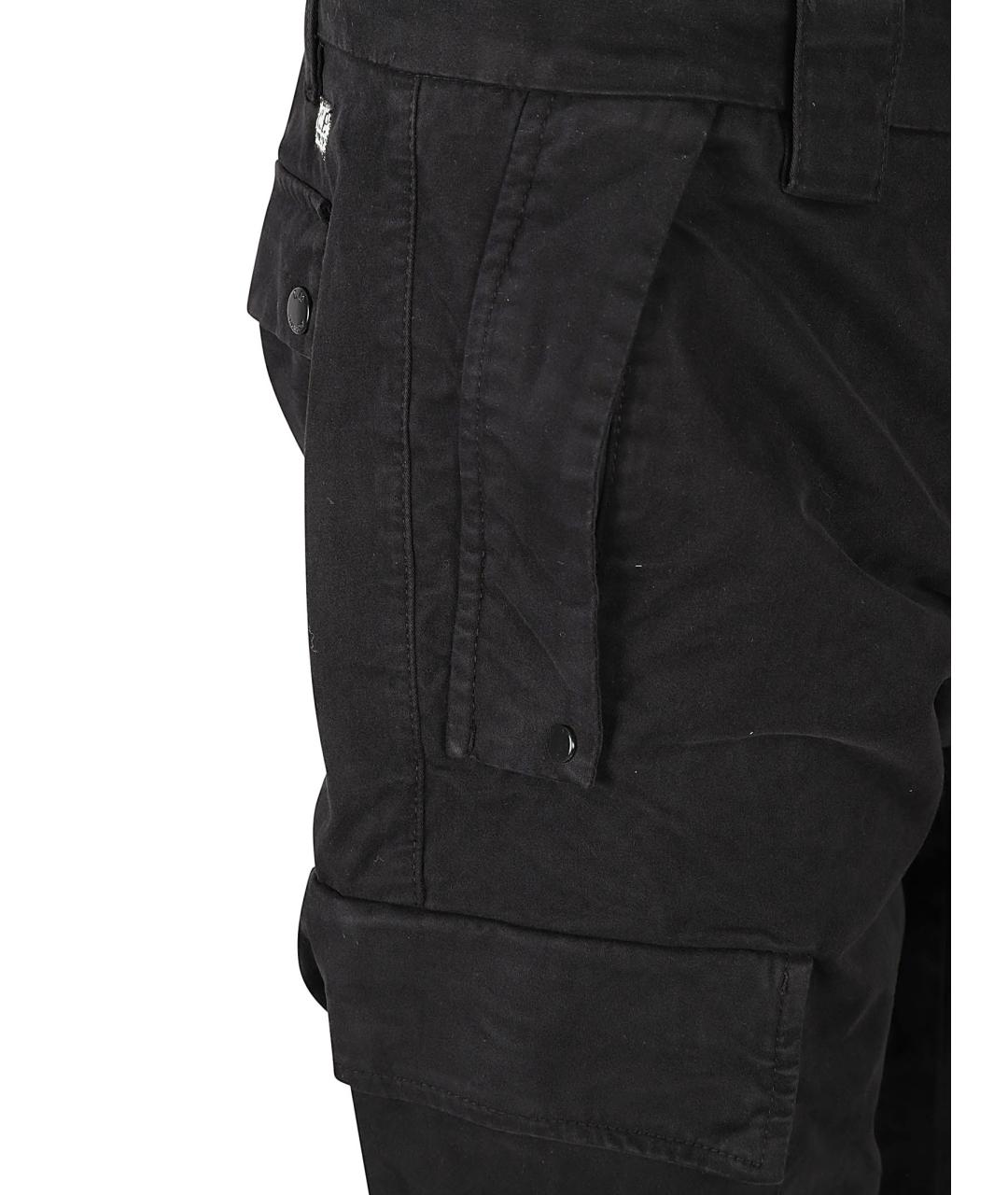 CP COMPANY Черные хлопко-эластановые повседневные брюки, фото 2