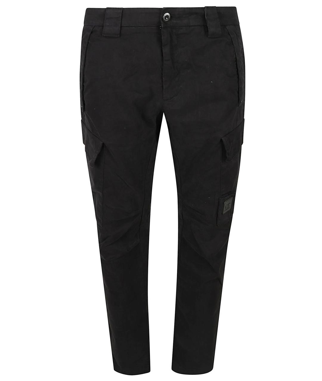 CP COMPANY Черные хлопко-эластановые повседневные брюки, фото 1