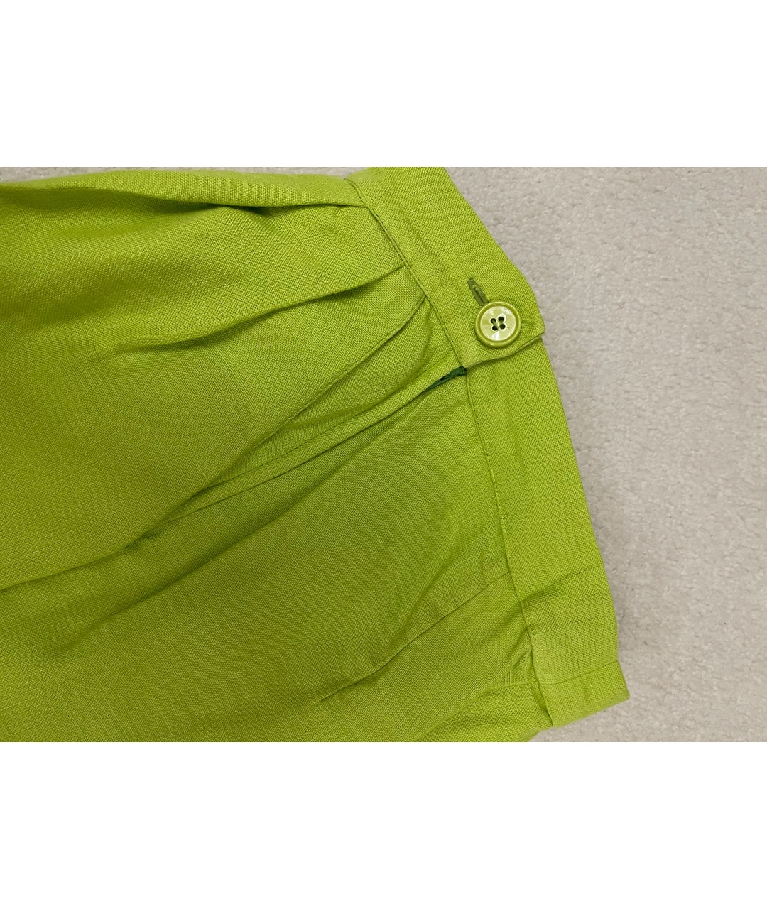 GIANFRANCO FERRE VINTAGE Салатовые льняные брюки широкие, фото 3