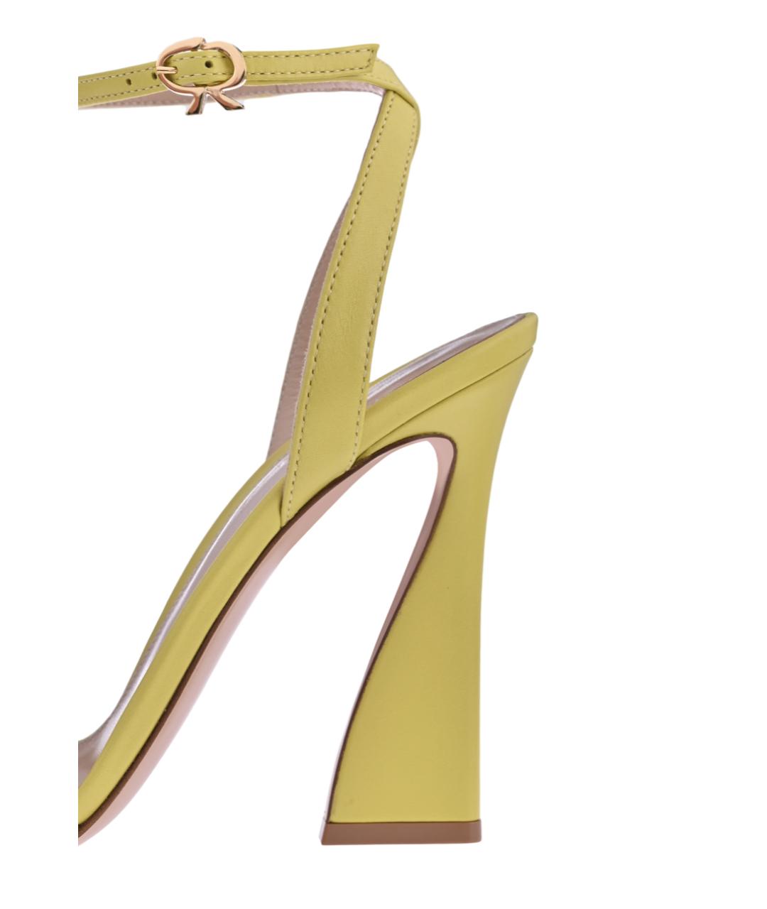 GIANVITO ROSSI Желтые кожаные туфли, фото 4