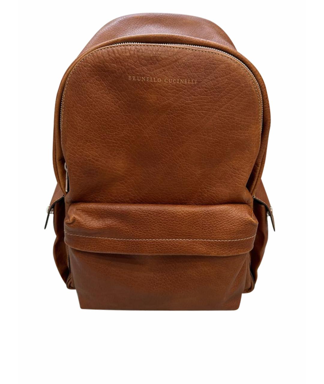 BRUNELLO CUCINELLI Коричневый кожаный рюкзак, фото 1