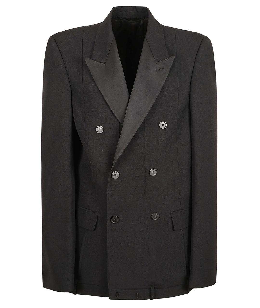 BALENCIAGA Черный шерстяной пиджак, фото 1