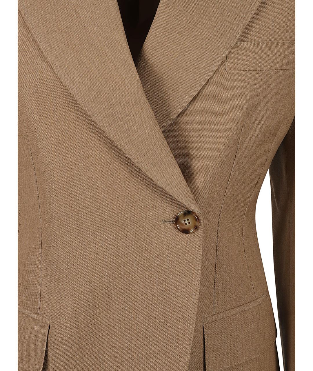 BURBERRY Бежевый шерстяной жакет/пиджак, фото 3