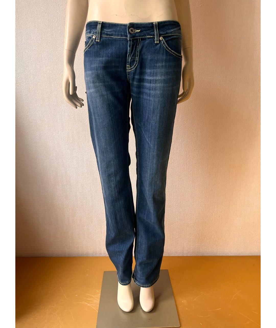 DONDUP Синие хлопко-эластановые прямые джинсы, фото 6