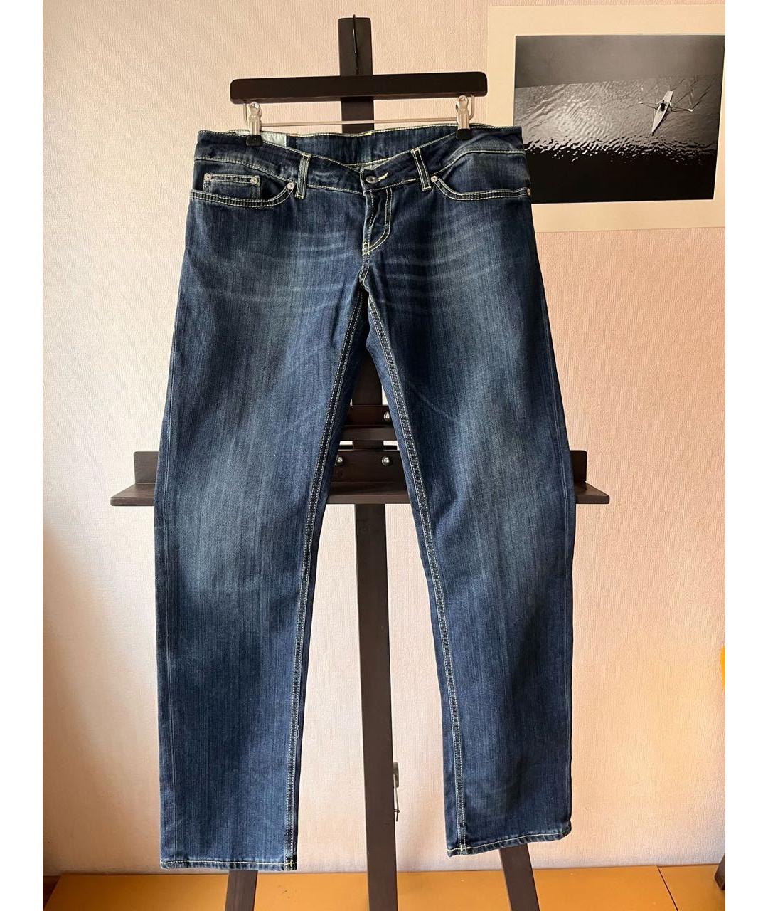 DONDUP Синие хлопко-эластановые прямые джинсы, фото 7