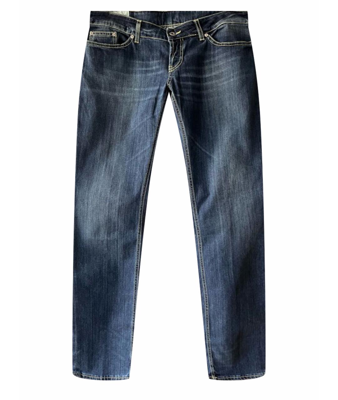 DONDUP Синие хлопко-эластановые прямые джинсы, фото 1
